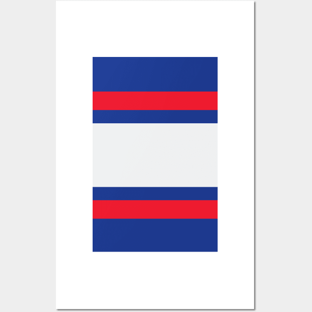 Chelsea Retro Blue, Red & White Varsity Bars Wall Art by Culture-Factory